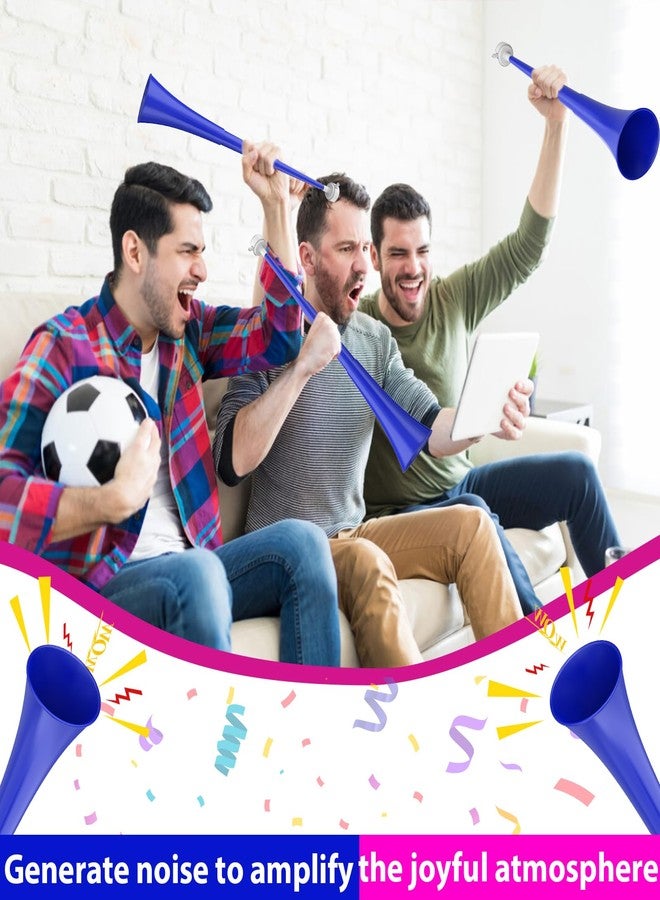 Hongdouo Collapsible Stadium Horn 24 Inch Vuvuzela Plastic Cheering Trumpets Blow Horn Loud Sound Soccer Noisemakers for Sporting Events Graduation Games School Party Supplies (Blue) - Image 3